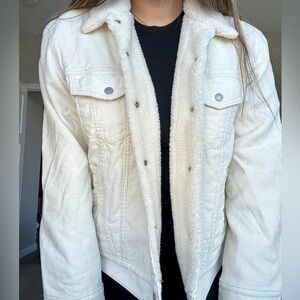 FREE SHIP Levi's Women's White Sherpa Denim Jacket